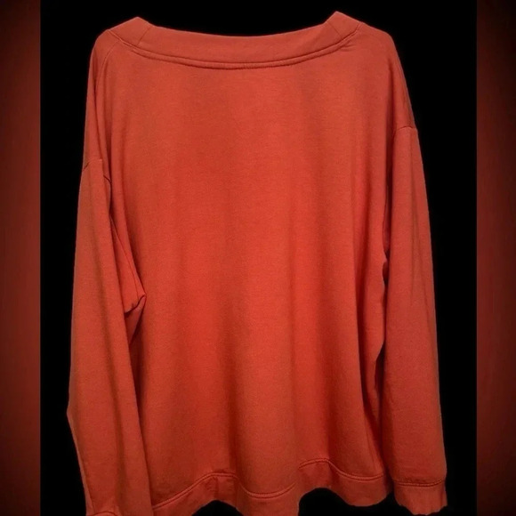 Orvis rust colored soft vneck sweatshirt - Picture 3 of 7